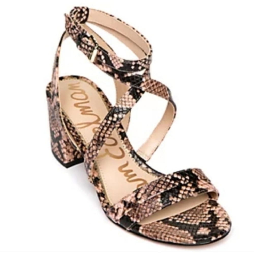 Sam Edelman Women's Snake Skin Sandals - Dusty Rose ' Size 10